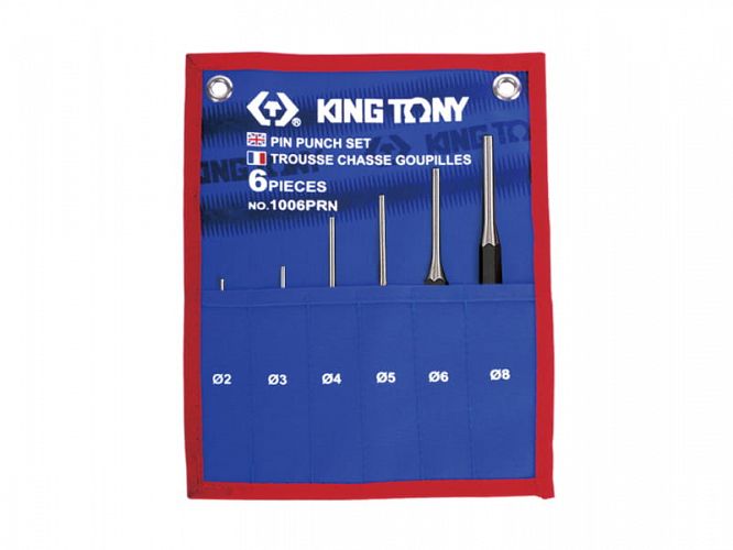 ZESTAW WYBIJAKÓW IGŁOWYCH 6 cz. 2 - 8mm, ETUI  KING TONY 1006PRN
