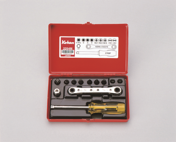 Zestaw kluczy z grzechotką 12szt. 1/4