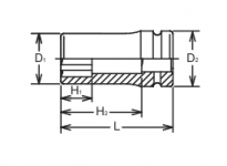 Nasadka udarowa, głęboka 21mm KOKEN - 2