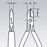 Szczypce Tnące dla Elektroników do wiązki przewodów KNIPEX 79 02 125 S1 - 2