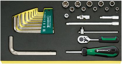 Zestaw TCS 1/3 Grzechotka 1/4" z akcesor.+ Klucze trzp.27-Częściowy TCS 1/4+10760 CV STAHLWILLE 96838176