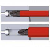 Wkrętak śrubokręt i zestaw bitów slimVario® płaski, Phillips, Pozidriv 9-cz. 1/4
