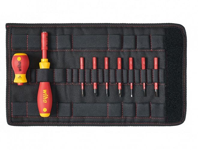 Wkrętak śrubokręt i zestaw bitów slimVario® płaski, Phillips, Pozidriv 9-cz. 1/4