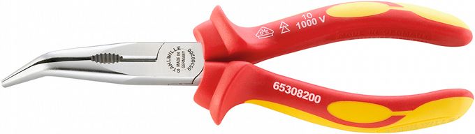 Szczypce półokrągłe odgięte 45st. izolowane VDE1000V, L=200mm z Obcinakiem (radio/tel.); chromowane 6530 8 200 STAHLWILLE 65308200