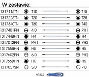 Zestaw wkrętaków śrubokrętów z wymiennymi grotami 11cz. mix: torx, hex, płaskie, ph, KING TONY 32518MR02 - 2