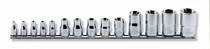 Zestaw nasadek E4-E24 1/4", 3/8", 1/2" TORX KOKEN