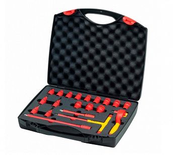 Zestaw izolowanych kluczy nasadowych 3/8" mieszany, 20-cz. w skrzynce narzędziowej WIHA 43023