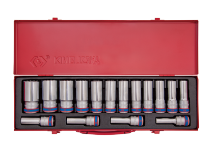 Zestaw nasadek 1/2" 16cz. długie 10 - 32mm 12-kąt. kaseta KING TONY 4216MR