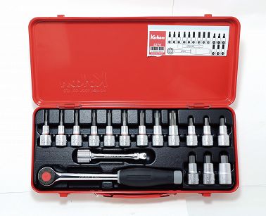 Zestaw kluczy nasadowych w kasecie 17 części KOKEN