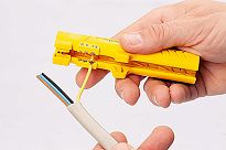 Zestaw ściągacz izolacji z kabli przewodów płaskich do 12 mm JOKARI 30140 + nóż monterski uniwersalny ze stali nierdzewnej 16 20 50 SB KNIPEX 145877 - 8