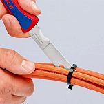 Zestaw ściągacz izolacji z kabli przewodów płaskich do 12 mm JOKARI 30140 + nóż monterski uniwersalny ze stali nierdzewnej 16 20 50 SB KNIPEX 145877 - 13