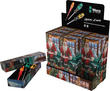 Ekspozytor na ladę sklepową z zestawem wkrętaków Christmas 2026, 10 części WERA 05135826001