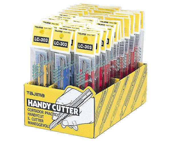 Nożyki z chowanym, łamanym ostrzem 9mm, zestaw 60 sztuk TAJIMA LC303D60