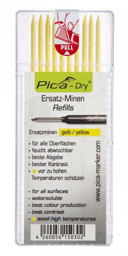 Wodorozpuszczalne żółte Wkłady do Ołówka 3030 PICA DRY MARKER 4032