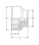 Nasadka krótka 12-kątna do nakrętek tylnych kół 2.3/16