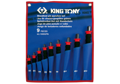 Zestaw wybijaków igłowych z uchwytem gumowym 9 cz. 2- 14mm KING TONY 1009GPN