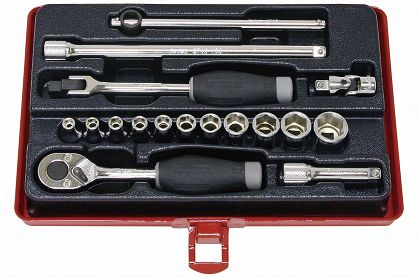 Zestaw kluczy nasadowych w kasecie 15 części KOKEN