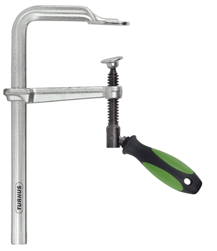 Ścisk śrubowy stalowy 400x120mm ze składaną rękojeścią trójkomponentową KUKKO 469U+0400-120