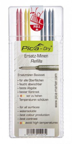 Wodorozpuszczalne kolorowe Wkłady do Ołówka 3030 PICA DRY MARKER 4020