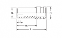 Nasadka udarowa sześciokątna długa 145mm KOKEN - 2