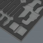Wkładka piankowa 9860, przeznaczona do przechowywania zestawu narzędzi Stainless Set 1, bez narzędzi, 344 x 30 x 392 mm WERA 05137360001 - 3