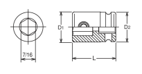Adapter udarowy do końcówek 7/16