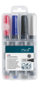 Zestaw 4 markerów permanentnych okrągłych 1-4 mm Pica