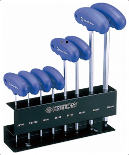 Zestaw imbusów z uchwytem "T" 8szt. 1150 - hex z kulką 2 - 10mm, stojak KING TONY 21108MR