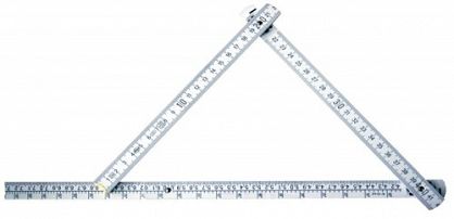 Miara składana drewniana 2m Adga (made in Germany) z okuciami kolor naturalny, kątomierz co 1’ (zakres 1-180’) ADGA ARG-ADGA 2M