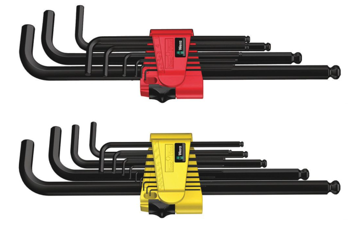 Zestaw imbusy wytrzymałe długie z kulką 1.5-10mm 022086 + imbusy do śrub calowych 13 kluczy 0,05 - 3/8 długie 021728 WERA