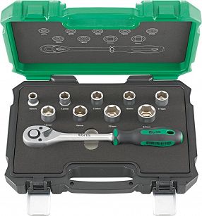 Komplet kluczy wtykowych 10-częściowy FORTIS 1/2" 4317784707039