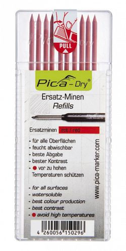 Wodorozpuszczalne czerwone Wkłady do Ołówka 3030 PICA DRY MARKER 4031