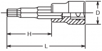Nasadka 9mm trzpieniowa sześciokątna Inhex 75 KOKEN - 2