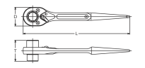 Grzechotka dwustronna ręczna z uchwytem SPUD 26x32mm KOKEN - 2