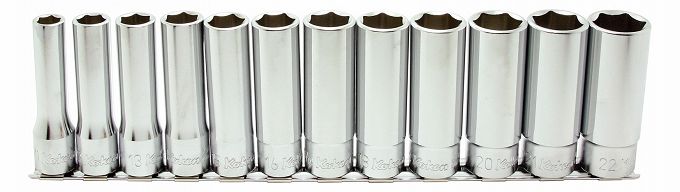 Zestaw nasadek 10mm-22mm sześciokątnych długich KOKEN