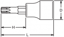 Nasadka 40IP trzpieniowa TORXPLUS 100 KOKEN - 2