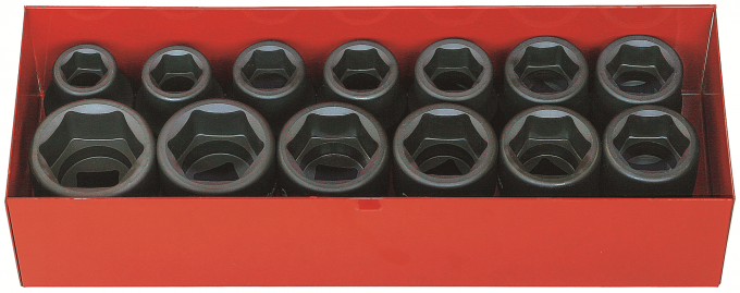 Zestaw nasadek udarowych 6-kątnych cienkościennych w walizce 11szt. 3/4