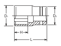 Nasadka krótka Surface Drive 8x26mm KOKEN - 2