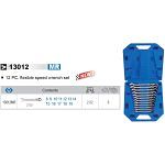 Zestaw kluczy płasko-oczkowych przegubowych z grzechotką jednokierunkową 12 cz. 8 - 19 mm, w walizce, KING TONY 13012MR - 2