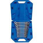 Zestaw kluczy płasko-oczkowych przegubowych z grzechotką jednokierunkową 12 cz. 8 - 19 mm, w walizce, KING TONY 13012MR