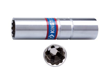 Nasadka do świec 3/8" 20,8mm x 70mm 6-kąt. wkładka z metalowym klipsem KING TONY 367521