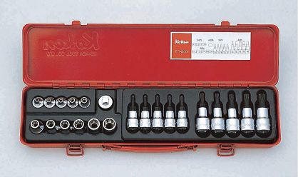 Zestaw kluczy nasadowych kasecie 22 części KOKEN