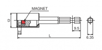 Końcówka nasadowa z magnesem z osłoną z tworzywa sztucznego 14x75mm KOKEN - 2