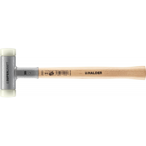 Młotek z miękkimi obuchami SUPERCRAFT, 35mm, bezodrzutowy HALDER 3366.035