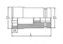 Nasadka udarowa podwójna, długa, 1