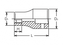 Nasadka cienkościenna krótka E-TORX E5 KOKEN - 2