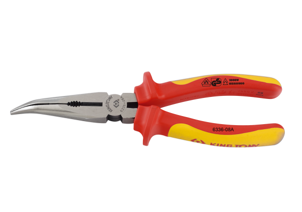 Szczypce uniwersalne wąskie, wygięte, izolowane 200mm KING TONY 6336-08A 