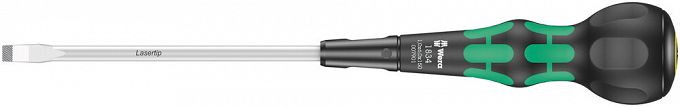 Wkrętak do śrub z nacięciem prostym (z rowkiem), warsztatowy, z rękojeścią kulistą Kraftform Ball-Grip 1834, 1 x 6 x 150 mm WERA 05007901001