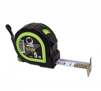 Miara zwijana STAR 5m/19mm dwustronna biała wstęga 9519 Medid