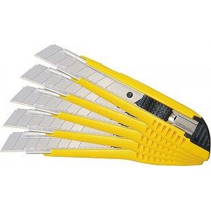 Zestaw 5 szt. noży z automatyczną blokadą z łamanym ostrzem 18mm TAJIMA LC500